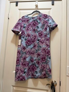 Babaton Floral Mini Dress in Lavender and Mauve